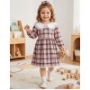 KWD02: Baby Girls Pink Tartan Dress With Lace Trim & Lining (0-4 years, Made in UK)